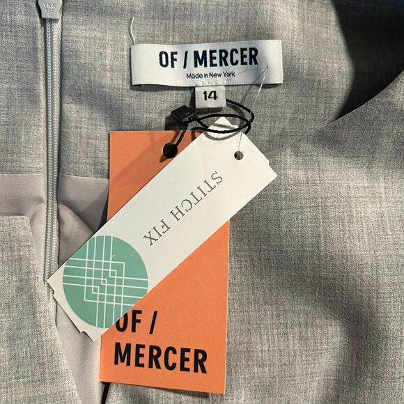 NWT Of Mercer Sterling Sheath Dress 14 Light Grey Split Neck Sleeveless 3038D - Picture 6 of 9